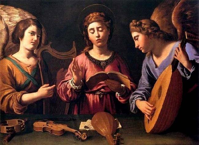 GRAMATICA, Antiveduto St Cecilia with Two Angels oil painting image